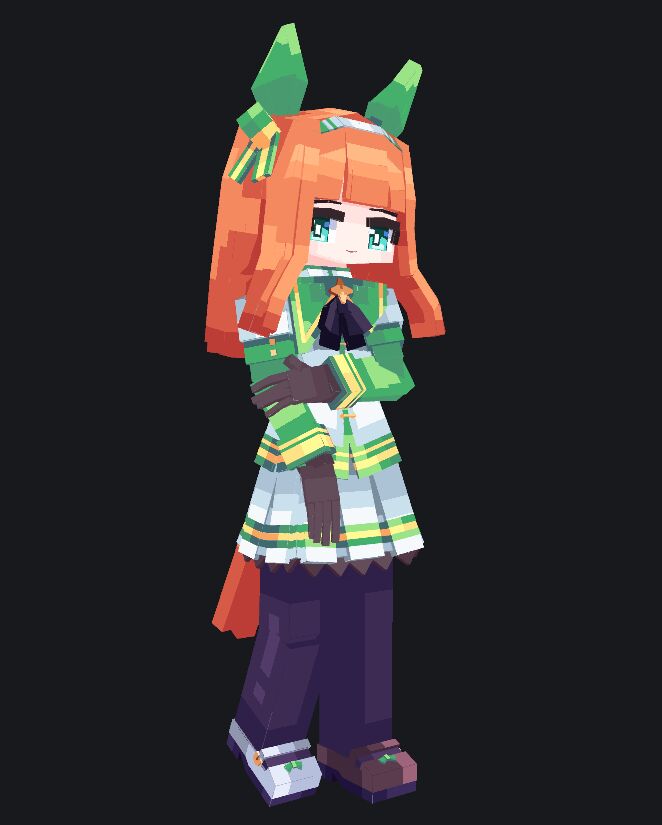 X7NXR's tweet image. #サイレンススズカ  #ウマ娘   #Blockbench #lowpoly #YSM