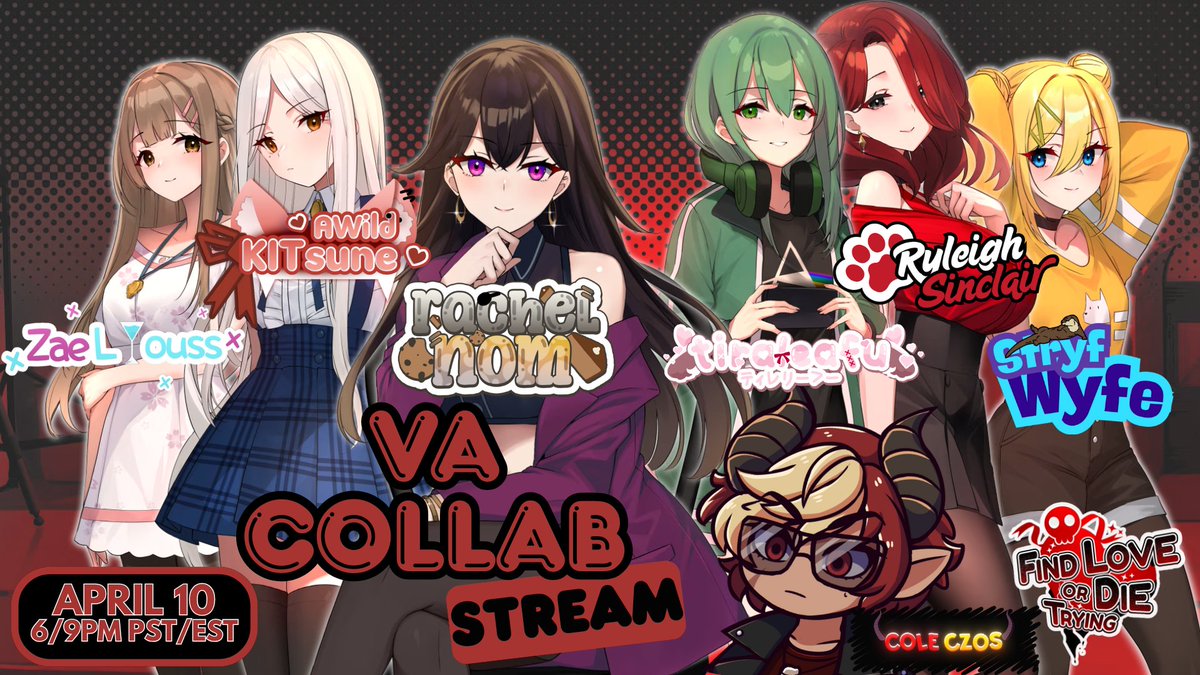 KBulloko's tweet photo. ❤️ Live on April 10th, 7 pm MST, I will be doing my first Twitch Stream in a VA Collab playing Find Love or Die Trying!
I'm excited to be doing this with some awesome VA friends in the Twilight is a Beautiful Hour team. Spread the word and join us!
#twitchstream #vacollab https://t.co/2y3zEofqnM