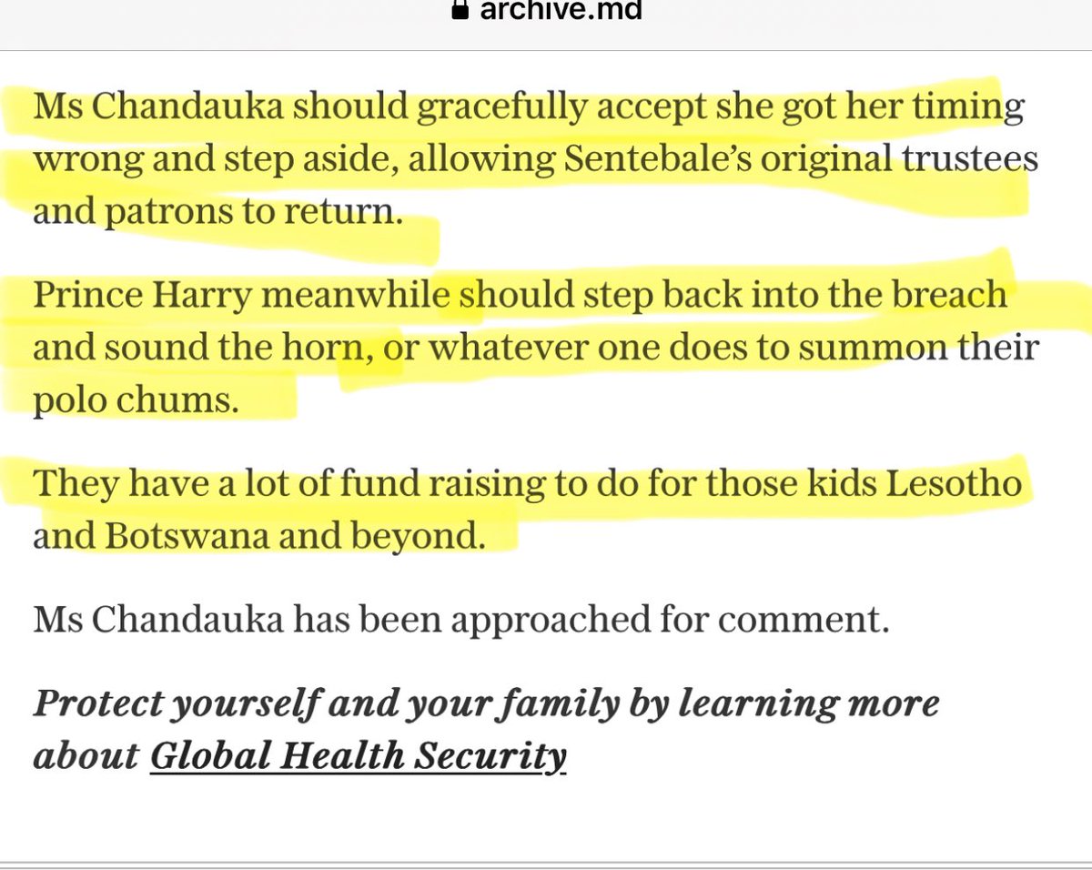 KatesEyebags's tweet image. #SophieChandauka resigned as a director from her company she CO-Founded last year 1 June.But refuse to step down as a chairwoman from a charity that lost confidence in her!!!  #FreeSentebale @SophieChandauka go open your own charity in Zimbabwe about climate and whatever else
