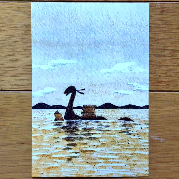 清水駅前芸術祭最終日でsacoさんのポストカード買ってきましただるめしやぁ〜ん勉強ネッシー 