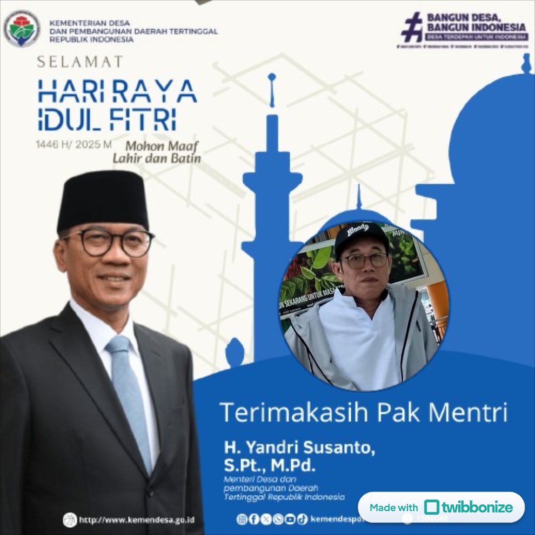 Firajs73's tweet photo. #TerimakasihPakYandriSusanto
@prabowo
@YandriSusanto27
@kemendespdt
@ArizaPatria
@AbdiYahdil97895
@NursaidM
@DesaPesonaNusantara https://t.co/xL3G8YNmc8