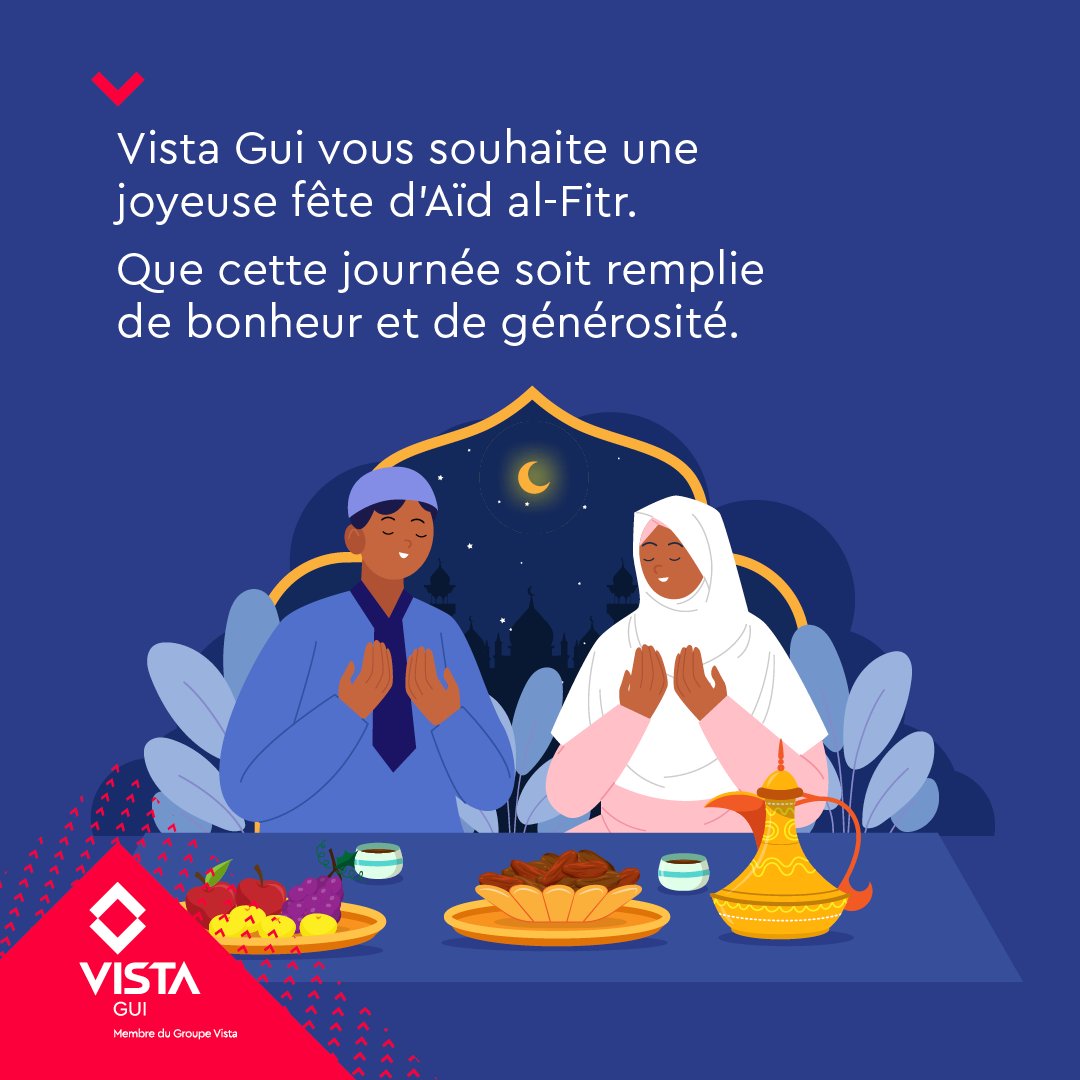 🌙✨ La Direction Générale de Vista Gui et tout son personnel vous souhaitent une merveilleuse fête de Ramadan ! 😊

🕌 Que Dieu exauce nos prières et comble chacun de ses bénédictions. 🙏 Amine. 🌟

#RamadanKareem
#VistaGui