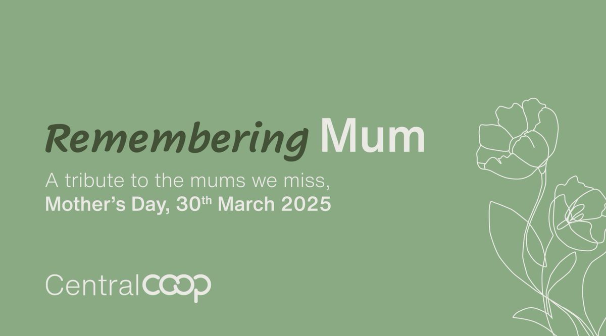 Today, we're remembering the lovely mums who are no longer with us. Thank you to everyone who shared a precious photo for inclusion in our special tribute. Let's remember them all, together.

Watch here: centralcoop.co.uk/mymum 

#RememberingMum #Memorial #MothersDay