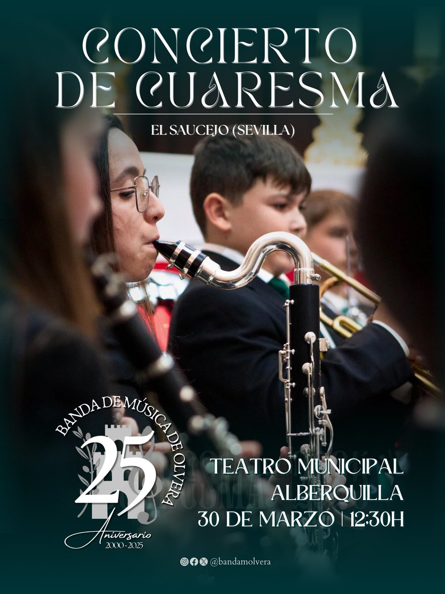 BM Olvera (@bandamolvera) on Twitter photo ๐ ๐๐๐๐๐๐๐๐๐ ๐๐ ๐๐๐๐๐๐๐๐
Hoy, domingo 30 de marzo, estaremos junto a los compaรฑeros de ๐๐๐ฅ ๐๐๐ฎ๐๐๐ฃ๐จ (๐๐๐ฏ๐ข๐ฅ๐ฅ๐) para celebrar el tradicional Concierto de #๐๐ฎ๐๐ซ๐๐ฌ๐ฆ๐
La espera asรญ se hace mรกs amena ๐๐ค
#๐๐ฅ๐ฏ๐๐ซ๐๐๐ฎ๐๐ง๐ ๐ ๐๐๐๐๐๐๐๐๐ ๐๐ ๐๐๐๐๐๐๐๐
Hoy, domingo 30 de marzo, estaremos junto a los compaรฑeros de ๐๐๐ฅ ๐๐๐ฎ๐๐๐ฃ๐จ (๐๐๐ฏ๐ข๐ฅ๐ฅ๐) para celebrar el tradicional Concierto de #๐๐ฎ๐๐ซ๐๐ฌ๐ฆ๐
La espera asรญ se hace mรกs amena ๐๐ค
#๐๐ฅ๐ฏ๐๐ซ๐๐๐ฎ๐๐ง๐