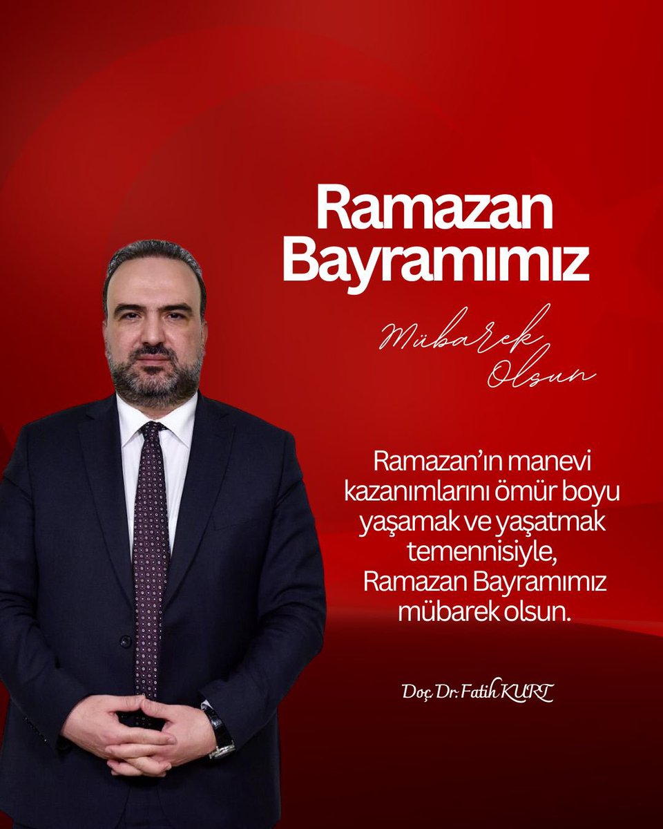 Bayram gönüllerimize huzur, sofralarımıza bereket, ümmetin üzerine rahmet getirsin. 
Filistin’de ve dünyanın dört bir yanında bayramı hüzünle karşılayan mazlum ve mahzun kardeşlerimizin kurtuluşuna vesile olsun.
Ramazan Bayramımız Mübarek Olsun…