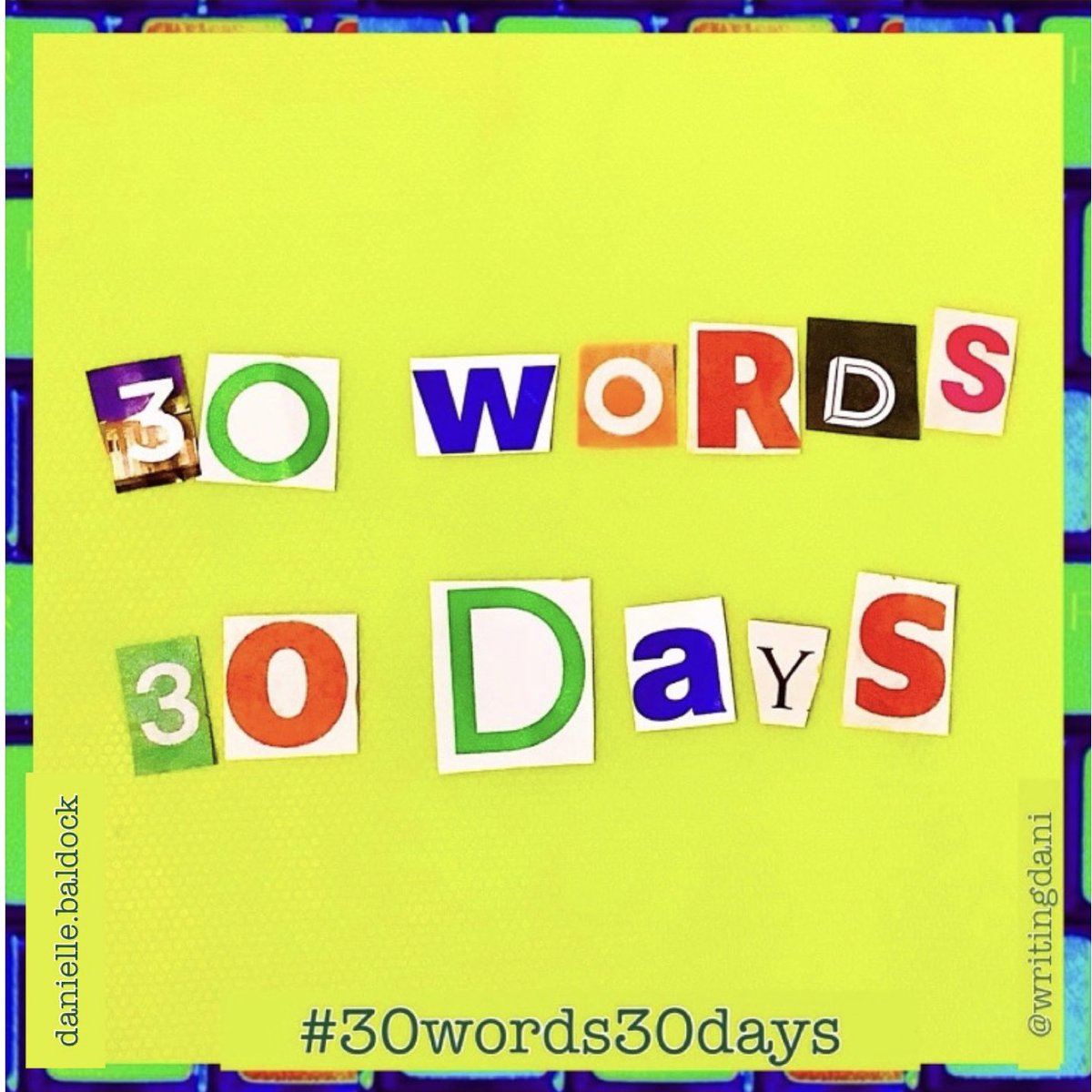 WritingDani's tweet photo. Come and join us for April #30words30daysโผ๏ธ
Write a 30word story each day, inspired by the prompt
See you in April ๐โ๏ธ
#30words30daysCommunity #WritingCommunity #AmWriting #FlashFiction #microfiction #microlit #writing #ShortWriting #writingprompts
( inspired by #WVFlashFic) https://t.co/Gf9K1q3XOU