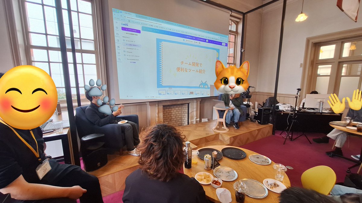 こんにちは！暖かくなってきましたね✨ 🌸 
今回の作るっちゃんはLT会(ライトニングトーク会)をしました！
色んな学校の学生さんが自分の持っている知識やアイデアをプレゼンで共有してくれました✏️📖みんなでピザやチキンを食べながら楽しく交流ができました💕🍴