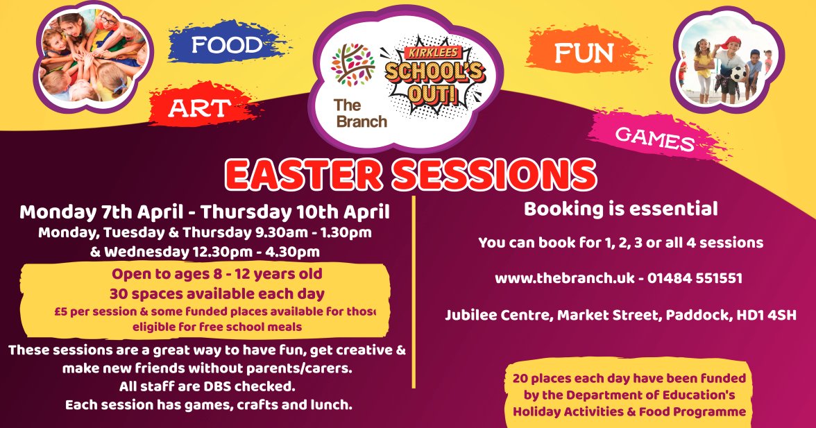 Places are limited so book early!! 
Safeguarding checks for this event have not been carried out by Royds Hall
