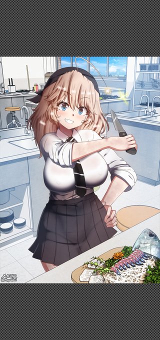 調理実習には目立つ宇宙人ちゃん✨

Since Alien girl is already a professional cook at the inn, she is very noticed in cooking practice class. 