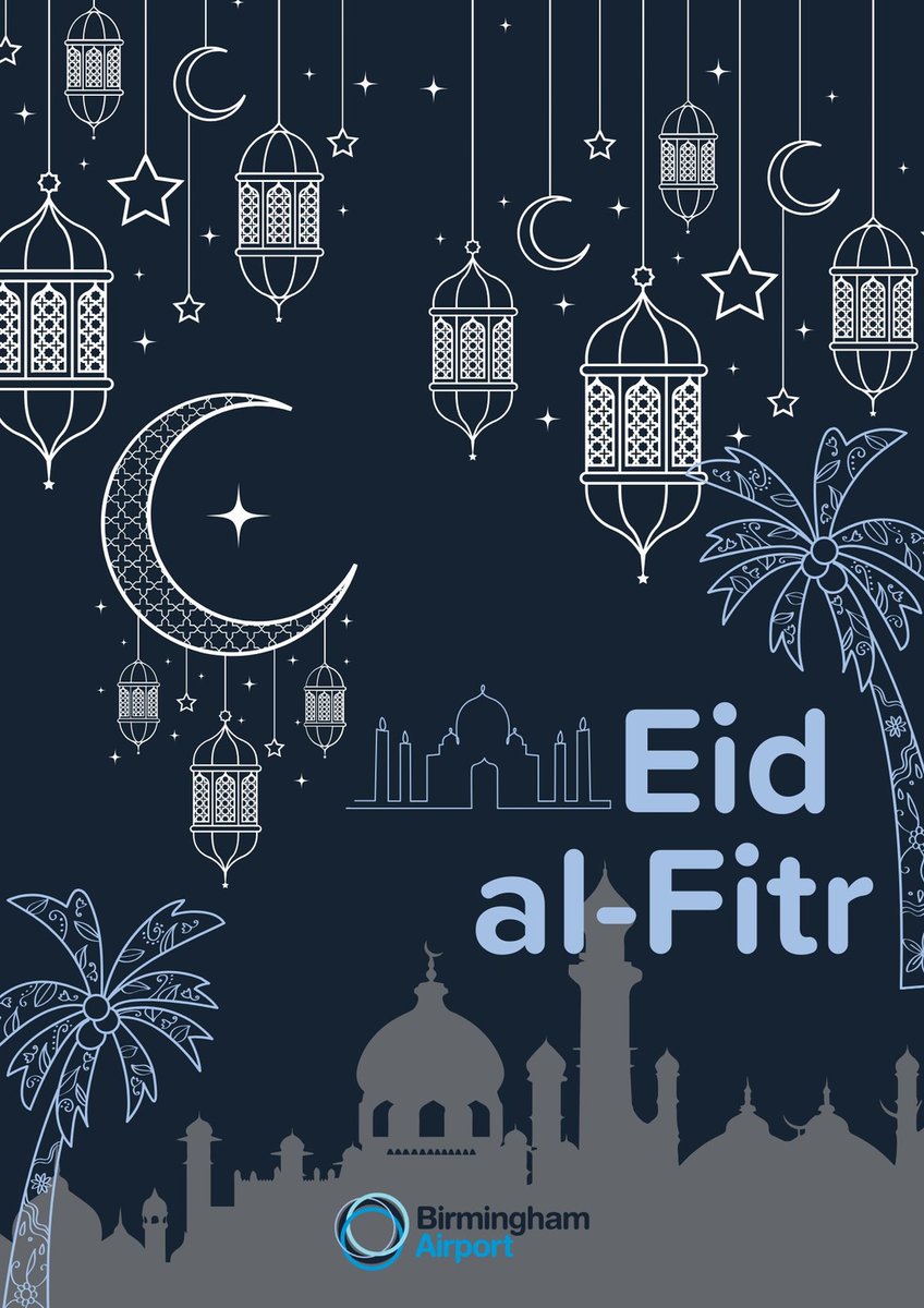 ✈️  Wishing all our colleagues, customers, and your loved ones a blessed Eid.

Eid Mubarak from Birmingham Airport. 🌙