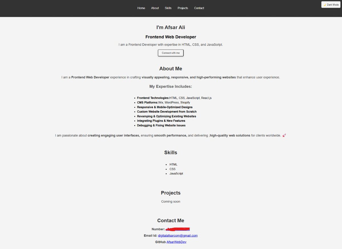 AfsarWebDev's tweet image. 🌟My Portfolio Website
🔥Excited to share my Portfolio Website!
This project showcases my skills &amp;amp; frontend projects.
💡Features:
✅Responsive Design
✅Clean UI
Would love your feedback!👇
🔗GitHub: github.com/AfsarWebDev/po…
#Portfolio #WebDesign #FrontendDevelopment #BuildInPublic