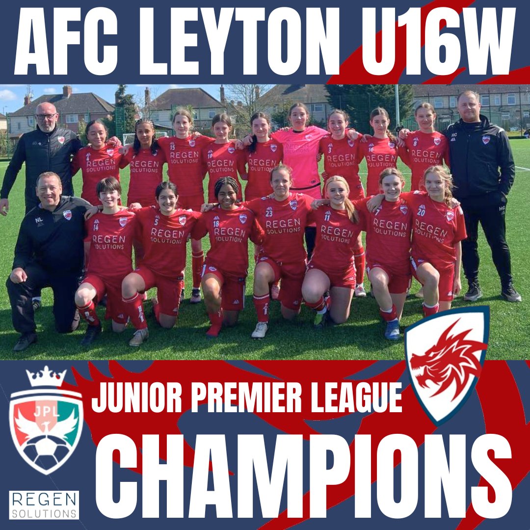 Congratulations to our brilliant Under 16s Wyverns for winning the league in the Junior Premier League! The club is so proud of the team, coaches, and everyone involved in this success. Your hard work has paid off! 🏆⚽️🏆

#afcleyton #afcleytonclub #LeytonPlayStrong #jplwarriors
