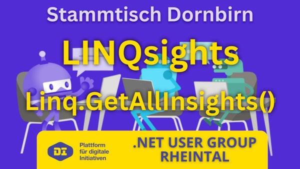 marcmenghin's tweet image. Das nächste .NET User Group Meetup ist am Montag 7. April (!! neues Datum !!) mit dem Thema: LINQsights - Deep-Dives, Performanceanalysen und Tipps gegen Stolperfallen.
#dotnetdev #rheintaldotnet #vlbg #linq
meetup.com/dotnet-user-gr…