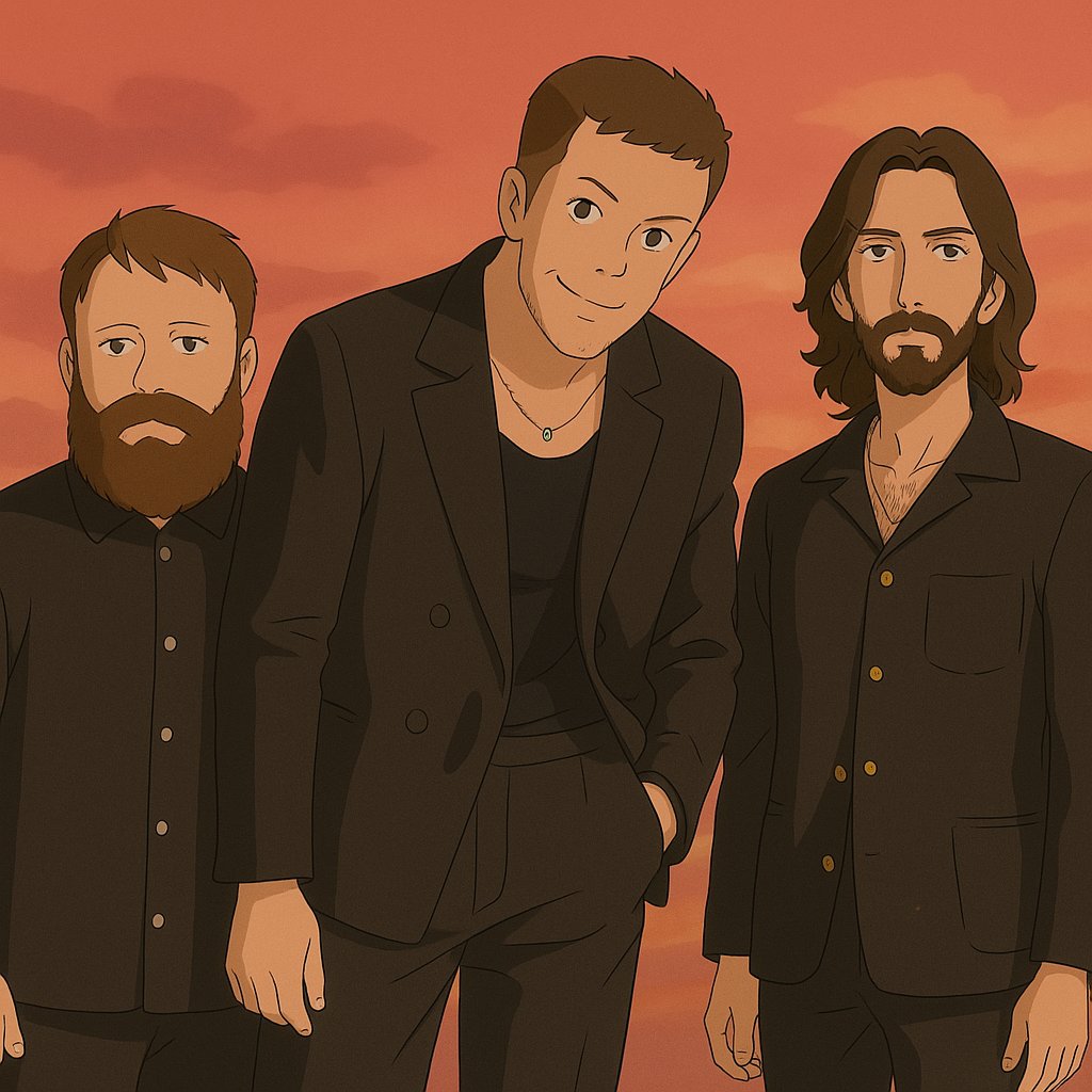 ID_Anthony06's tweet photo. A Ghibli Art style of @Imaginedragons  #ImagineDragons https://t.co/zsT867GunC