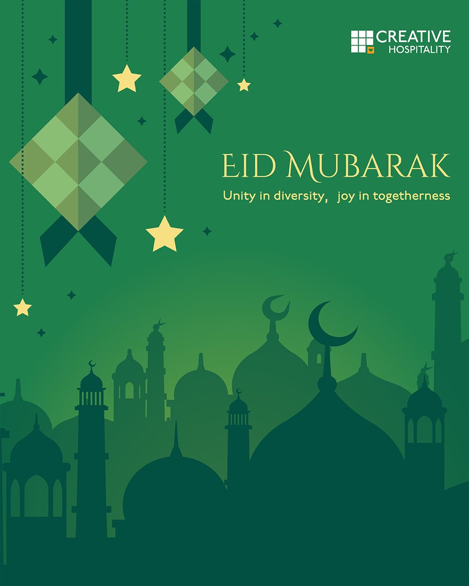 🎉 Eid Mubarak! 

As we mark the end of Ramadan, let’s embrace the joy, togetherness, and gratitude this festive occasion brings.

 From the Creative family to yours, wishing you peace, love, and happiness.
 
#EidAlFitr #CelebrateUnity #CreativeHospitality