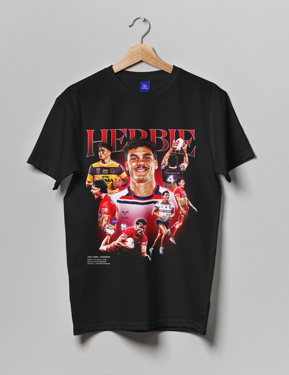jackkcronin's tweet photo. Recently had the opportunity to make the shirts for the friends and family of Herbie Farnworth to celebrate his 100th game in the NRL 🎨

Unfortunately the original milestone game was moved from Brisbane but they were still able to be worn to the Dolphins first home game in 2025. https://t.co/W7YuQuZPyh