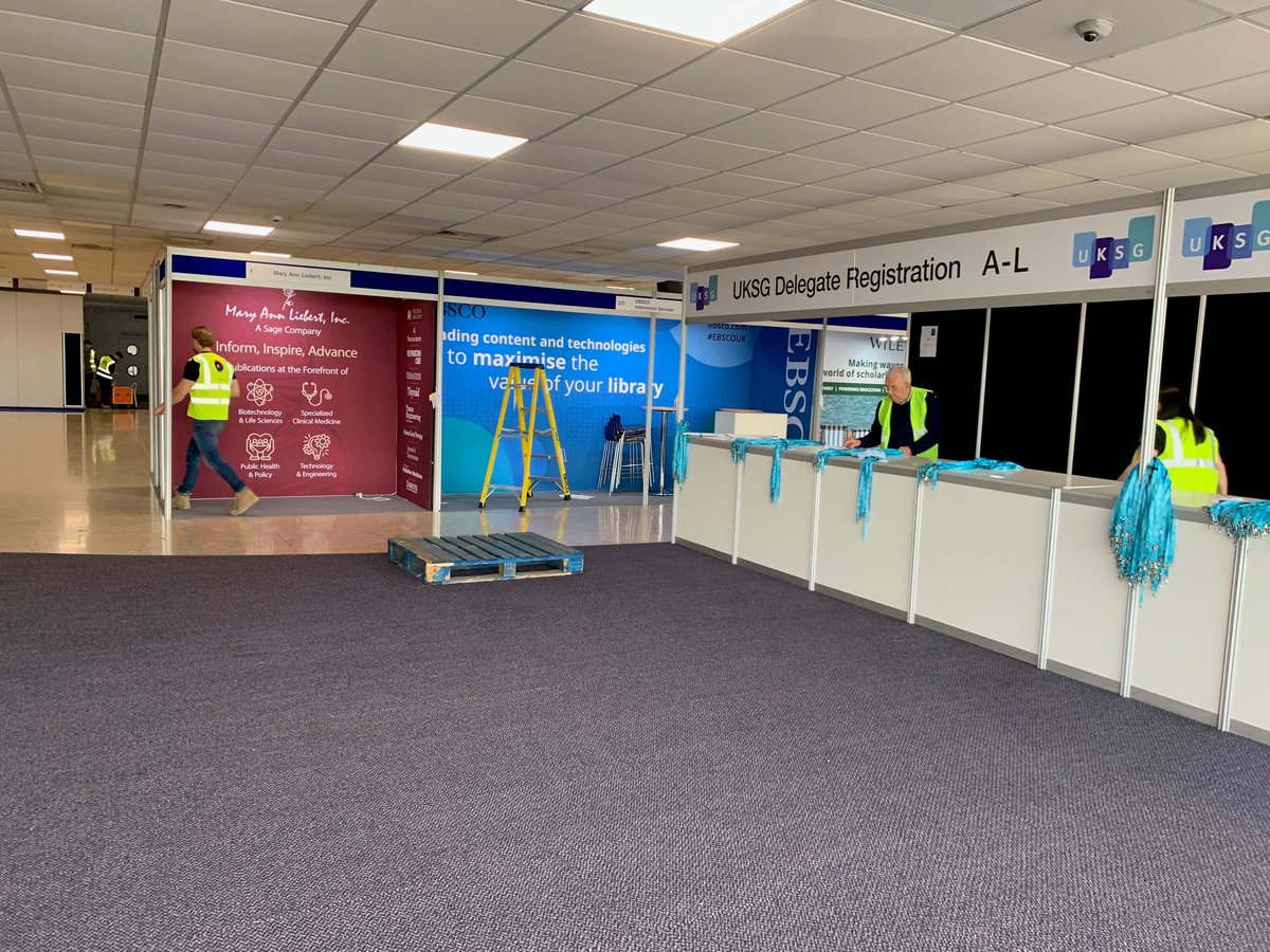 What a difference a day makes!  Just need our remaining exhibitors and then open up for our delegates tomorrow! #UKSG2025
