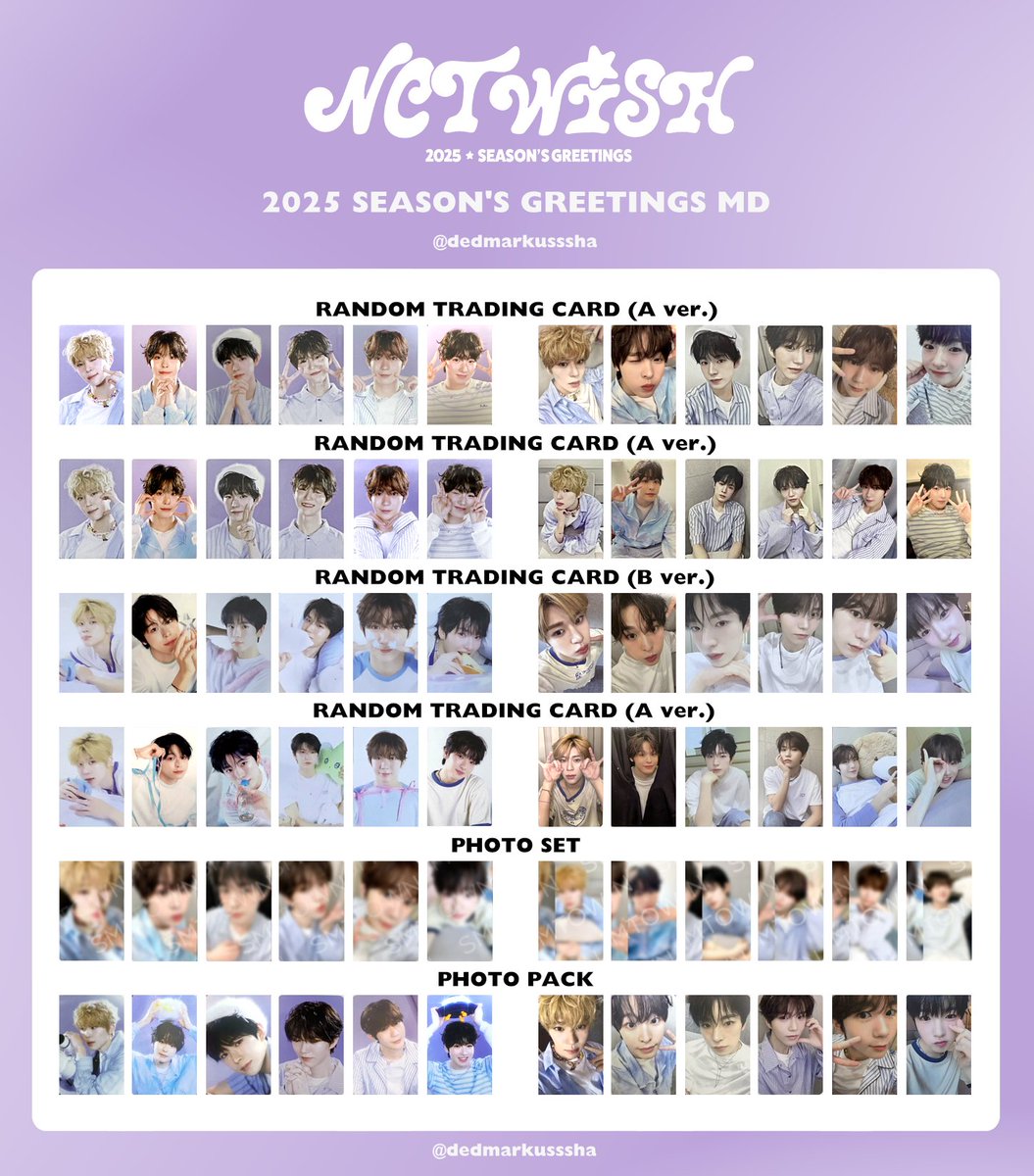 2025 SEASON'S GREETINGS OFFICIAL MD NCT WISH Photocard Template