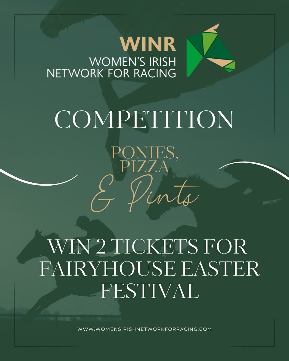 Women’s Irish Network for Racing (@winforracing) on Twitter photo 🔥COMPETITION ALERT🔥
😍To celebrate our Pizza, Ponies & Pints event taking place on Sat 5 April, we have x2 <a href="/Fairyhouse/">FairyhouseRacecourse</a> Easter Festival Tickets up for grabs
👉To win - tag who you would bring with you, like & retweet this post.
🏆Winner announced next Wed 2 April #WINR 🔥COMPETITION ALERT🔥
😍To celebrate our Pizza, Ponies & Pints event taking place on Sat 5 April, we have x2 <a href="/Fairyhouse/">FairyhouseRacecourse</a> Easter Festival Tickets up for grabs
👉To win - tag who you would bring with you, like & retweet this post.
🏆Winner announced next Wed 2 April #WINR