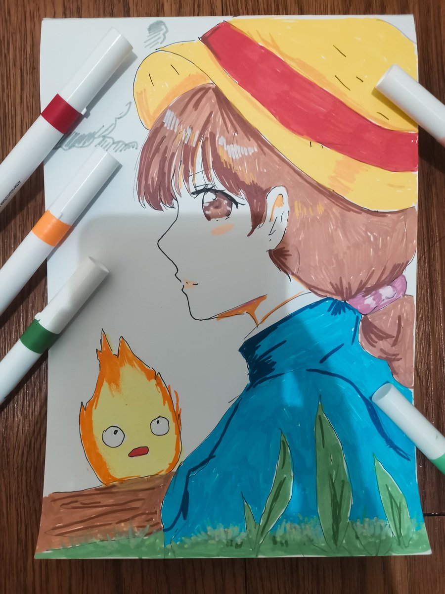 My fan art of Sophie. #HowlsMovingCastle #ghiblistyle #Ghibli #Fanarts #acrylicmarker
