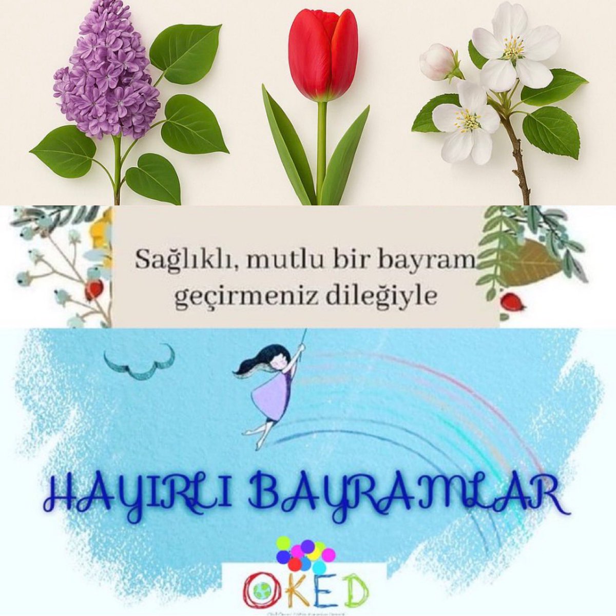 Birlik,beraberlik içinde,iyilik,huzur, merhamet ve güzellikleri çocuklarımızın gönlünde yeşertebildiğimiz bir bayram dileriz..🦋🎈🌸 <a href="/OkedEgitim/">Okul Öncesi Eğitim Kurumları Derneği ( OKED)</a>