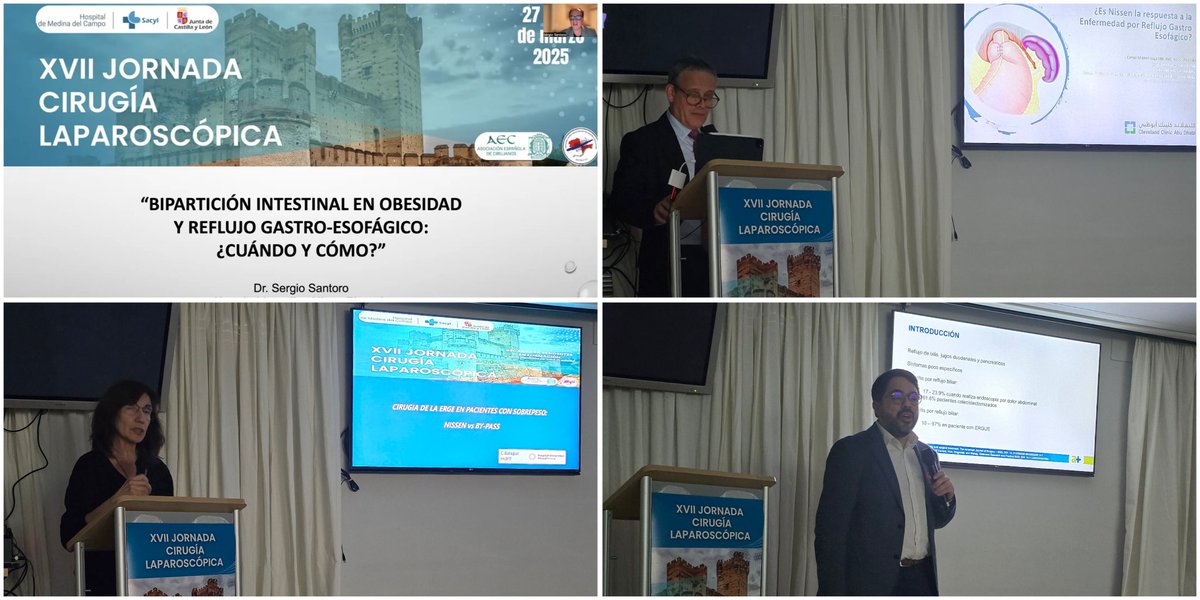 S. de Cir. General - Hospital de Medina del Campo (@cgdmedina) on Twitter photo Cerramos la tarde con una excelente mesa sobre Cirugía Esófago-Gástrica y el manejo del RGE y hernia de hiato.
Ponencias de altísimo nivel por parte de:
<a href="/CarlosAbrilVega/">Carlos Abril Vega</a> <a href="/Gabboddg/">Gabriel Díaz Del Gobbo</a> Dr. S. Santoro, Dra. C. Balagué <a href="/cirugiasteiner/">Cirugía Steiner | Obesidad y Sobrepeso</a> 👏
¡Gracias por compartir su conocimiento!🙌 Cerramos la tarde con una excelente mesa sobre Cirugía Esófago-Gástrica y el manejo del RGE y hernia de hiato.
Ponencias de altísimo nivel por parte de:
<a href="/CarlosAbrilVega/">Carlos Abril Vega</a> <a href="/Gabboddg/">Gabriel Díaz Del Gobbo</a> Dr. S. Santoro, Dra. C. Balagué <a href="/cirugiasteiner/">Cirugía Steiner | Obesidad y Sobrepeso</a> 👏
¡Gracias por compartir su conocimiento!🙌