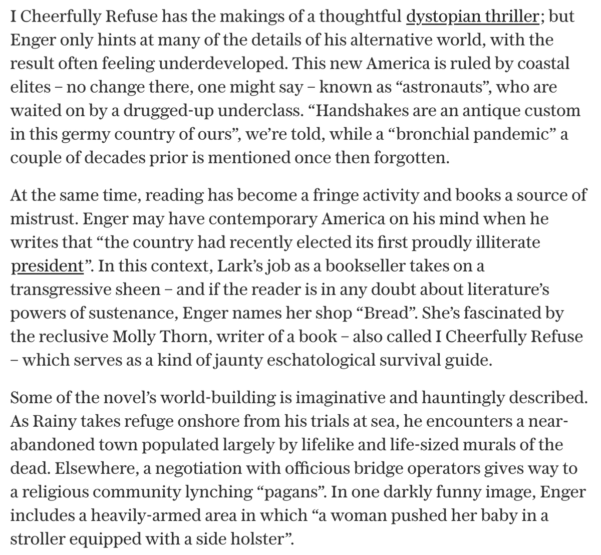 Rob Lownie (@roblownie) on Twitter photo For <a href="/TelegraphBooks/">Telegraph Books</a>, I've reviewed Leif Enger's new novel about an American apocalypse.
Link in next tweet 👇 For <a href="/TelegraphBooks/">Telegraph Books</a>, I've reviewed Leif Enger's new novel about an American apocalypse.
Link in next tweet 👇