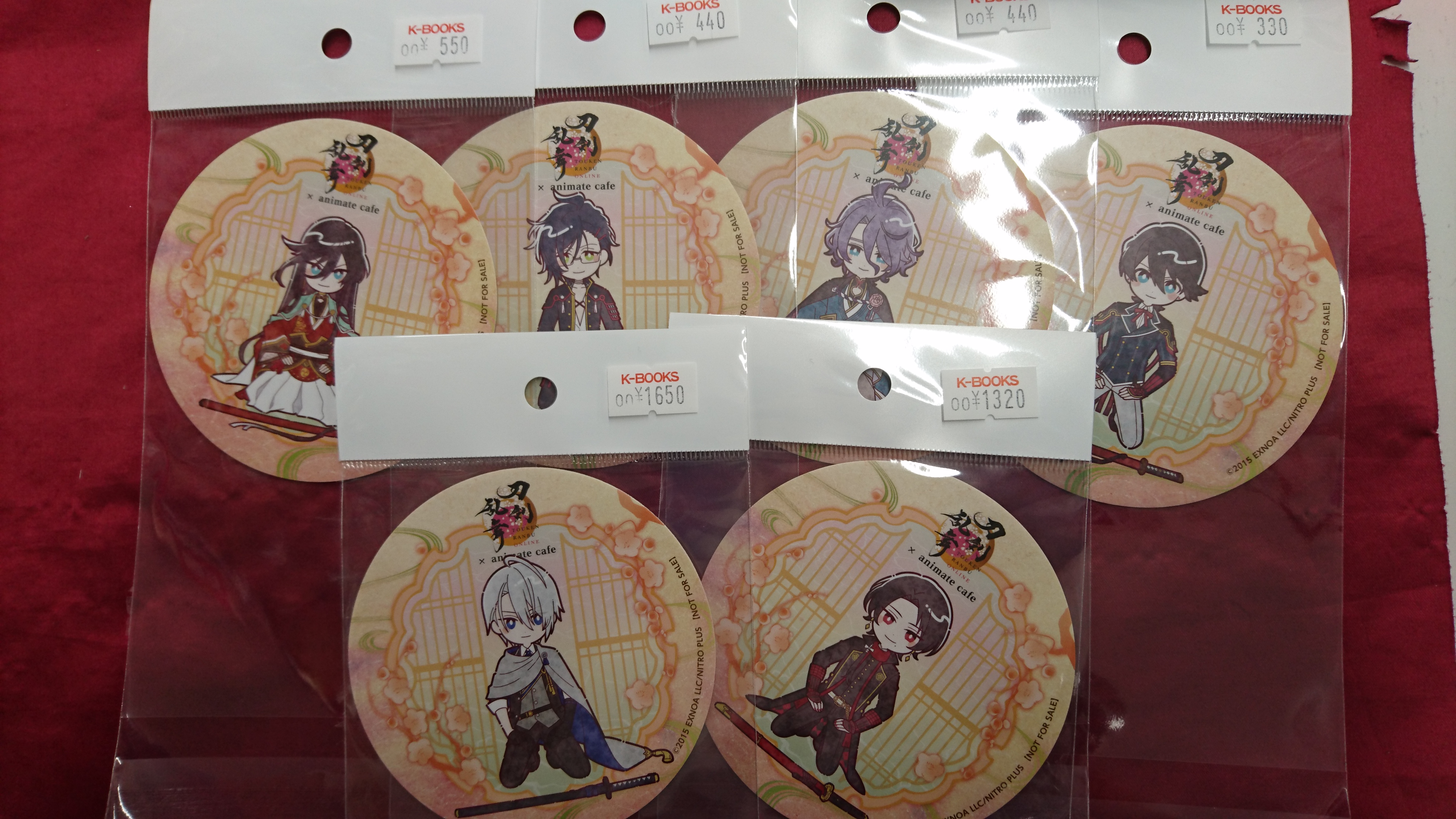 刀剣乱舞 とうらぶ アニカフェ 十周年 跪坐 コースター 刀剣乱舞