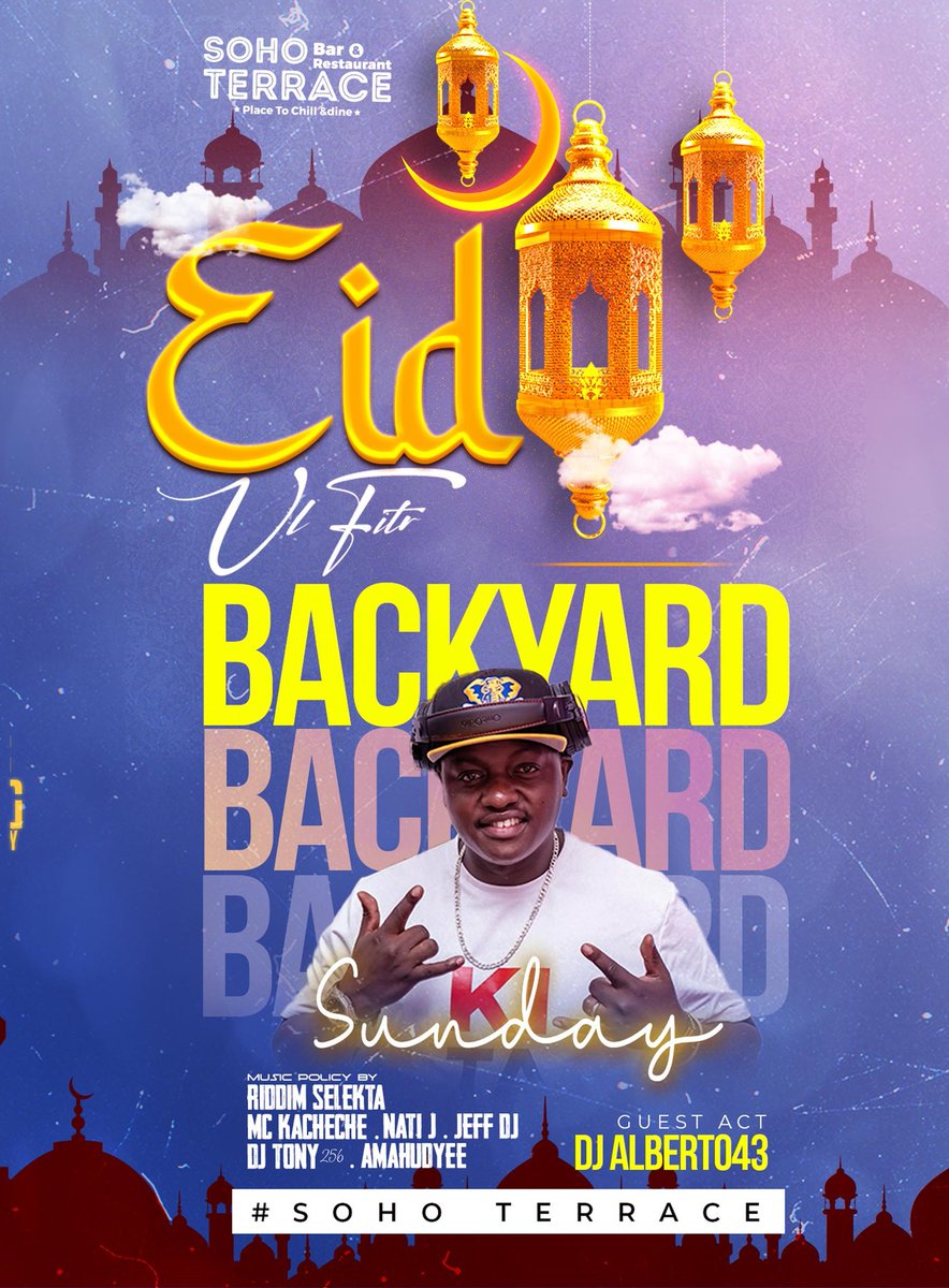Dj Alberto43 (PartyGeneral) (@djalberto43) on Twitter photo Mbarara what's good?
Am actually around briefly,some small dose of the party general <a href="/SoHoTerraceMbra/">SoHo Terrace</a> ,fall in for the #BackYardSunday hosted by <a href="/Mc_Kacheche/">Mc Kacheche Starboy</a> and <a href="/DeRiddimselekta/">Sir. Riddim Selekta ๐บ๐ฌ</a> .
Super ready! Mbarara what's good?
Am actually around briefly,some small dose of the party general <a href="/SoHoTerraceMbra/">SoHo Terrace</a> ,fall in for the #BackYardSunday hosted by <a href="/Mc_Kacheche/">Mc Kacheche Starboy</a> and <a href="/DeRiddimselekta/">Sir. Riddim Selekta ๐บ๐ฌ</a> .
Super ready!