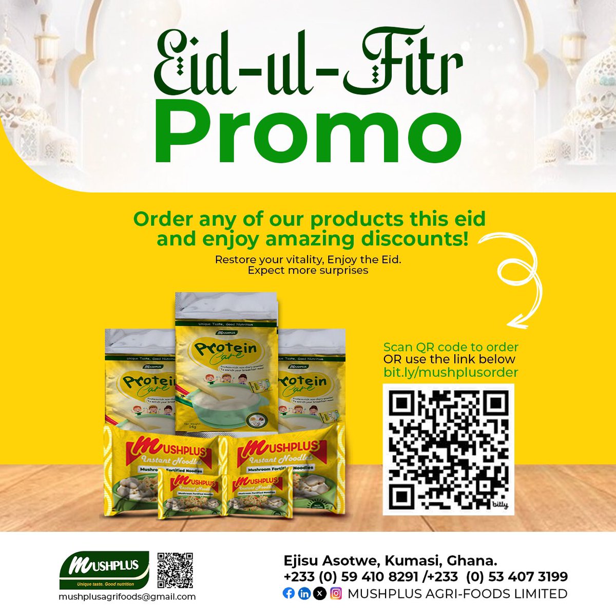 Enjoy the #Eid the special way 🍝🧋

Order via: bit.ly/mushplusorder 🍱

Read more via bit.ly/MUSHPLUS ✅

<a href="/kicghana/">Kosmos Innovation Center Ghana</a> <a href="/MastercardFdn/">Mastercard Foundation</a>