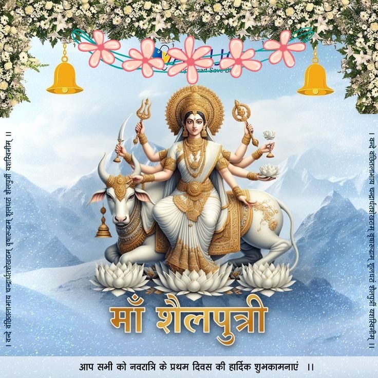 माँ शैलपुत्री 🌷
नवरात्रि के पहले दिन की अधिष्ठात्री देवी हैं। उनके नाम में ही उनका स्वरूप छिपा है – "शैल" का अर्थ है पर्वत और "पुत्री" का अर्थ है पुत्री। वे पर्वतराज हिमालय की कन्या हैं और देवी पार्वती का अवतार मानी जाती हैं।

#चैत्र_नवरात्रि #हिन्दू_नववर्ष