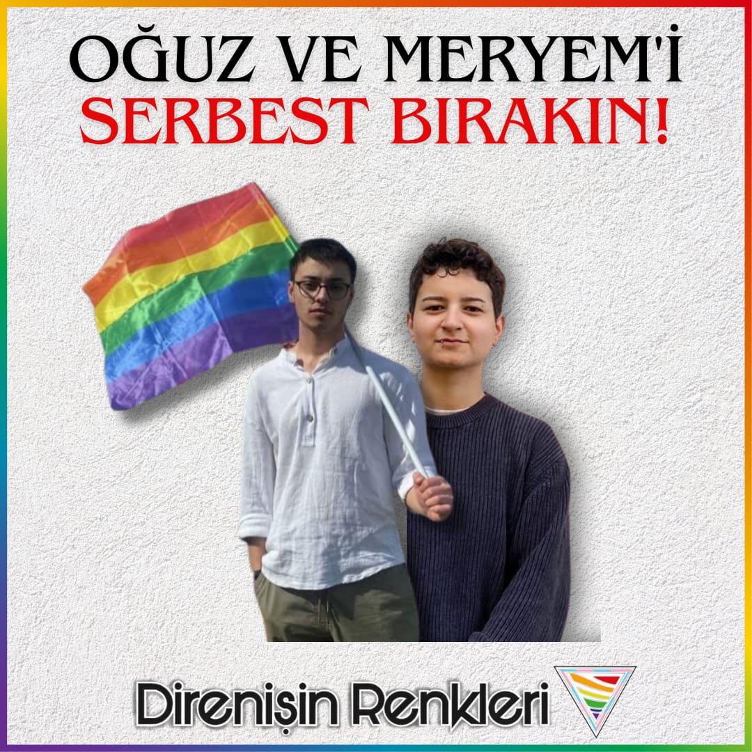 Oğuz ve Meryem'i Serbest Bırakın!

Oğuz 22 Mart'ta gözaltına alındı 26 Mart'tan beri tutuklu, Meryem 27 Mart'tan beri tutuklu.

Bayramı 300'ün üzerinde tutuklanan bütün arkadaşlarımız çıkınca kutlayacağız. Özgür, mutlu bayramları mutlaka inşa edeceğiz!