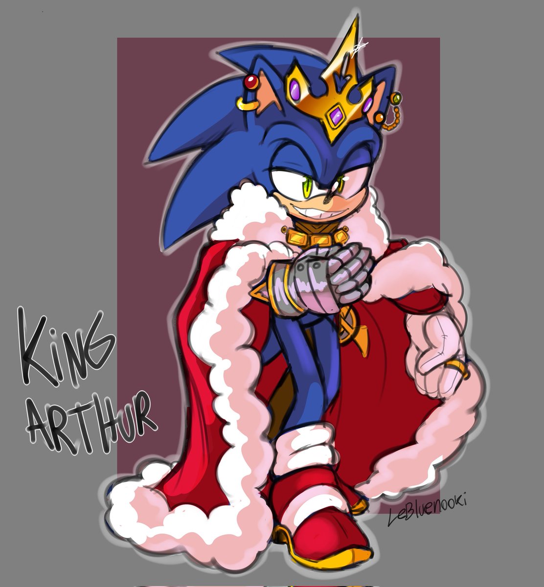 LeBluenooki's tweet image. Rey Arthur, un Sonic de universo alterno que también planeamos como personaje hace poco para la historia. 😹

#sonicau #sonicprime #sonicfanart