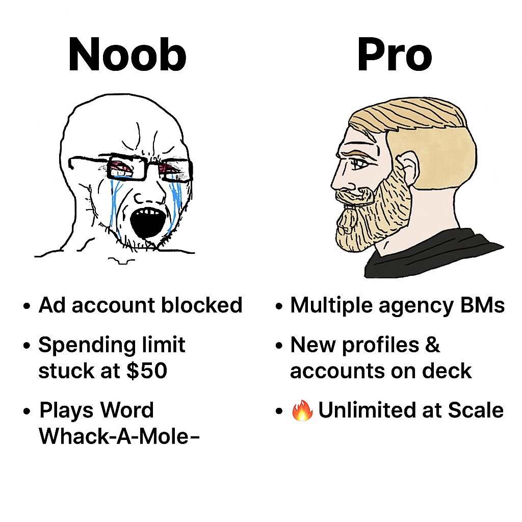 SimScaler's tweet image. If you’re still having issues with Meta ads WTF are you doing?

Everyone gets banned. Everyone gets limits.
But the ones who keep spending have a real setup behind them

I broke down exactly how I deal with bans, spend caps, and keep launching without stress

Plus a look at the…