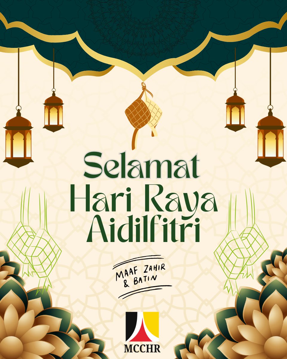 Selamat Hari Raya, kini tiba masa,
Bersyukur kita di sini bersama.
Dari MCCHR, salam sejahtera,
Bersama kita raya, penuh gembira! 

#eid2025 #SelamatHariRaya #HumanRights
