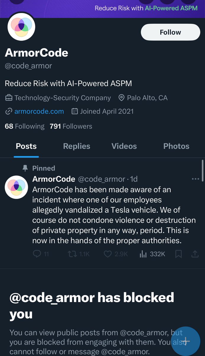 AnInnocentPuppy's tweet photo. @TonyLeone2022 @code_armor They’re blocking everyone they have no intention to. Their CEO @nikhilgupta2453 is a total scum bag https://t.co/FqIiksifII