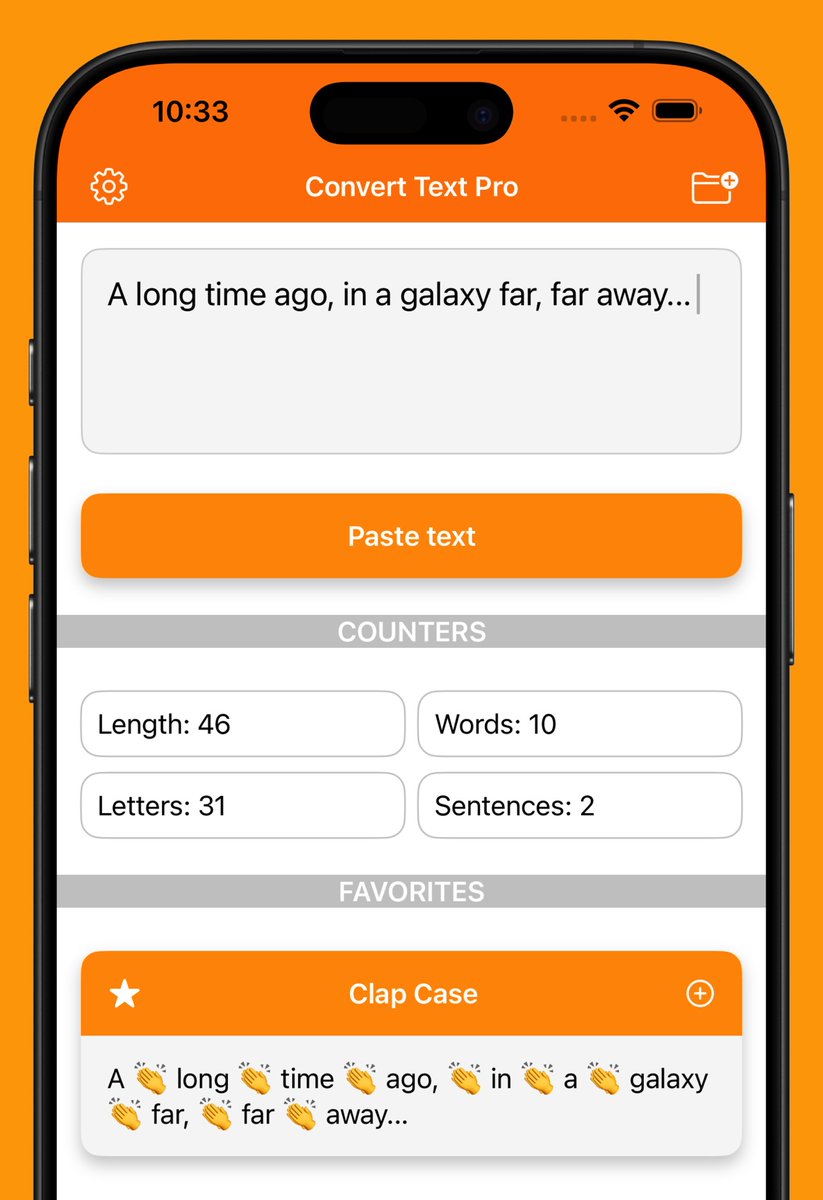 ottorinobruni's tweet photo. ✨ Transform text instantly with Convert Text! Uppercase to dev cases in a tap. Simple, fast, offline &amp; private. #coding #writing #tools #swift #itunes #textcase https://t.co/DpR9c3ICnB https://t.co/k1uUKIy1Ry