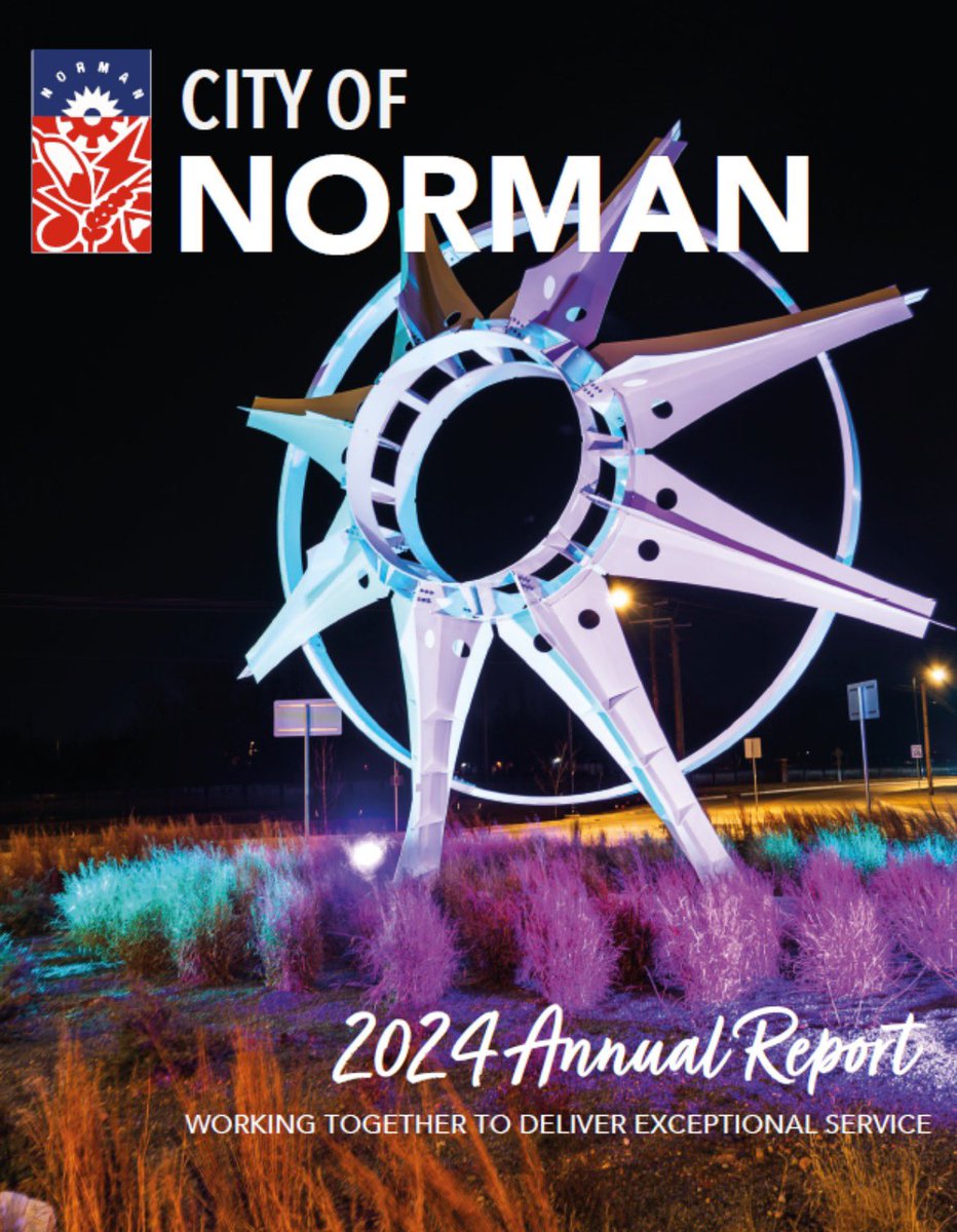 cityofnormanok's tweet photo. 🤩🗓️📕 

The 2024 Annual Report of the City of Norman is now available for public download and includes a recap of department stats, major projects, municipal accolades &amp; more: https://t.co/7XBOtsVTET

#NormanOk #CoN #LocalGov #BuildingAnInclusiveCommunity https://t.co/vSsOkG8X8K