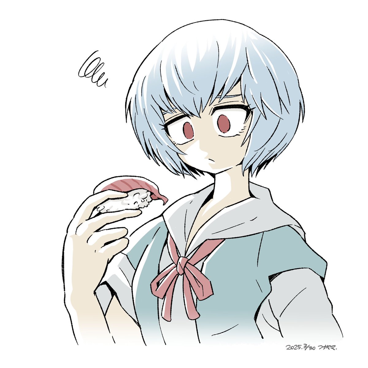 綾波レイ 「綾波さんと同じ誕生日なんです 」|フナヤマヤスアキのイラスト