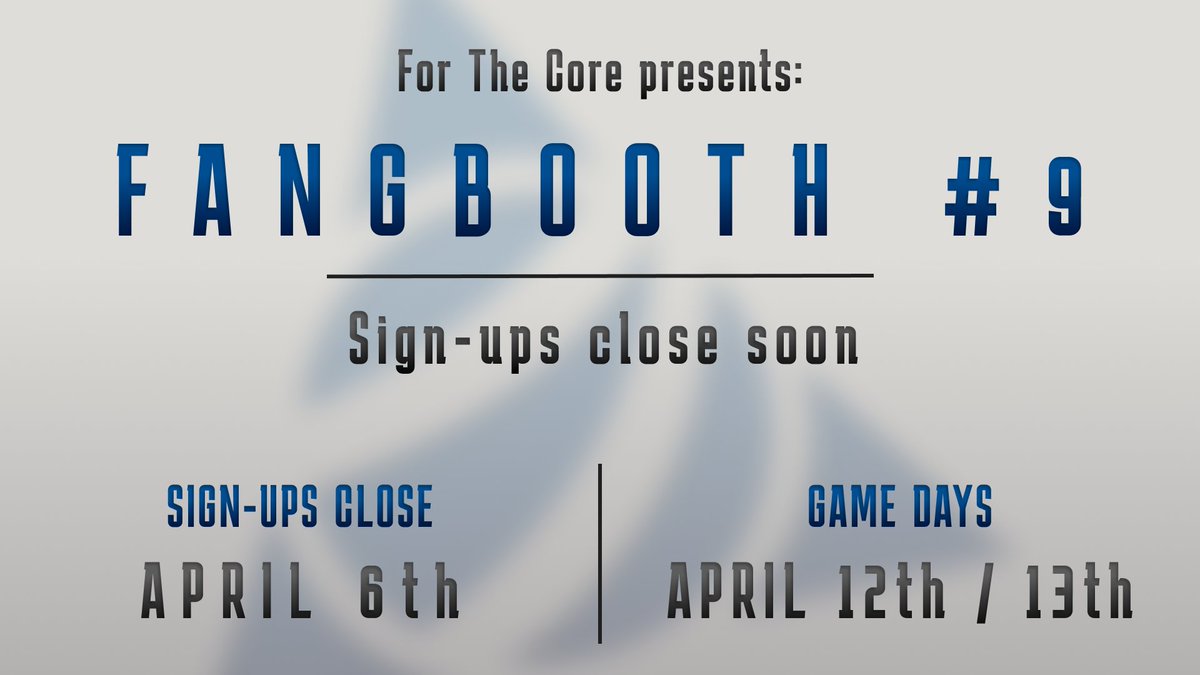 For The Core (@forthecore_pred) on Twitter photo 🚨 The winner of Fangbooth 9, is invited to represent FTC at Gazoo’s LAN Invitational for 30,000$.
Sign up now to create your own chances.
forms.gle/gxzR7WHaEuYSVe…
Sign-ups close April 6th – don’t miss your shot!
<a href="/PredecessorGame/">Predecessor</a>
Game Days: April 12th & 13th 🚨 The winner of Fangbooth 9, is invited to represent FTC at Gazoo’s LAN Invitational for 30,000$.
Sign up now to create your own chances.
forms.gle/gxzR7WHaEuYSVe…
Sign-ups close April 6th – don’t miss your shot!
<a href="/PredecessorGame/">Predecessor</a>
Game Days: April 12th & 13th