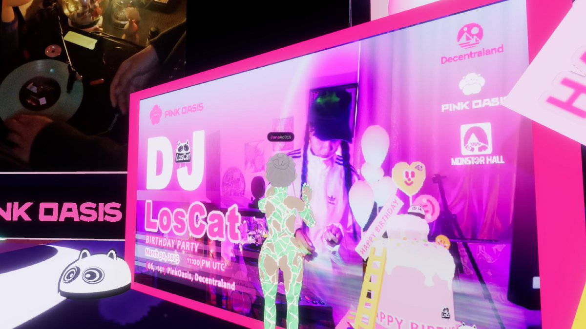 ArtSpace_DCL's tweet photo. I had a blast at your amazing place, Pink Oasis🎂✨The setup was absolutely stunning💕Here’s a little memory from the party📸
#Metaverse #Decentraland 66, -141 https://t.co/0BA0WfPwlp