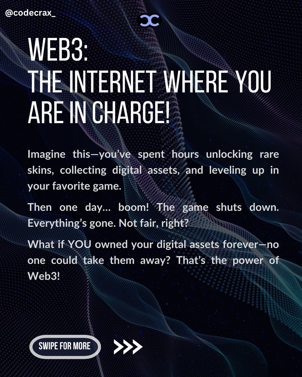 codecrax_'s tweet image. WEB 3 : THE INTERNET WHERE YOU ARE IN CHARGE!