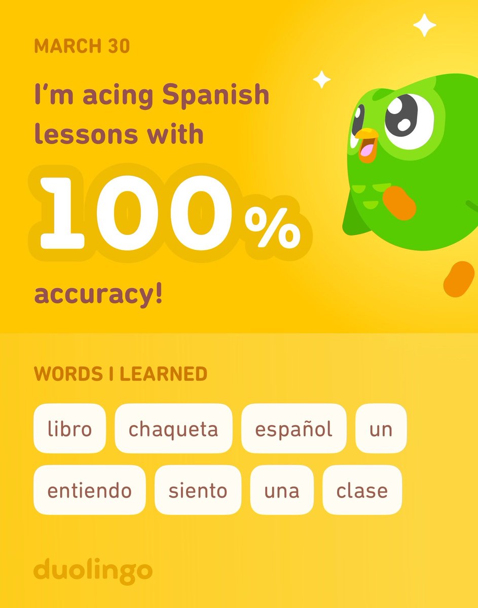 ropkahawk's tweet photo. I’m learning Spanish on Duolingo! It’s free, fun, and effective. https://t.co/sQC7xoogNr