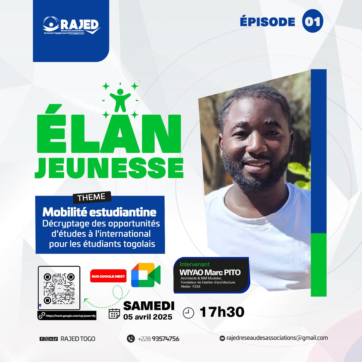 🌍 Étudier à l’international:et si c’était votre tour ?✈️
Ne manquez pas le 1er épisode de "Élan Jeunesse"! 🔥

🎯 Focus spécial : Le Maroc 🇲🇦 
✅ Démarches administratives 📑
✅ Bourses &amp; financements 💰
✅ Filières &amp; universités 🚀
✅ Conseils pratiques 🎯...On vous dit tout !