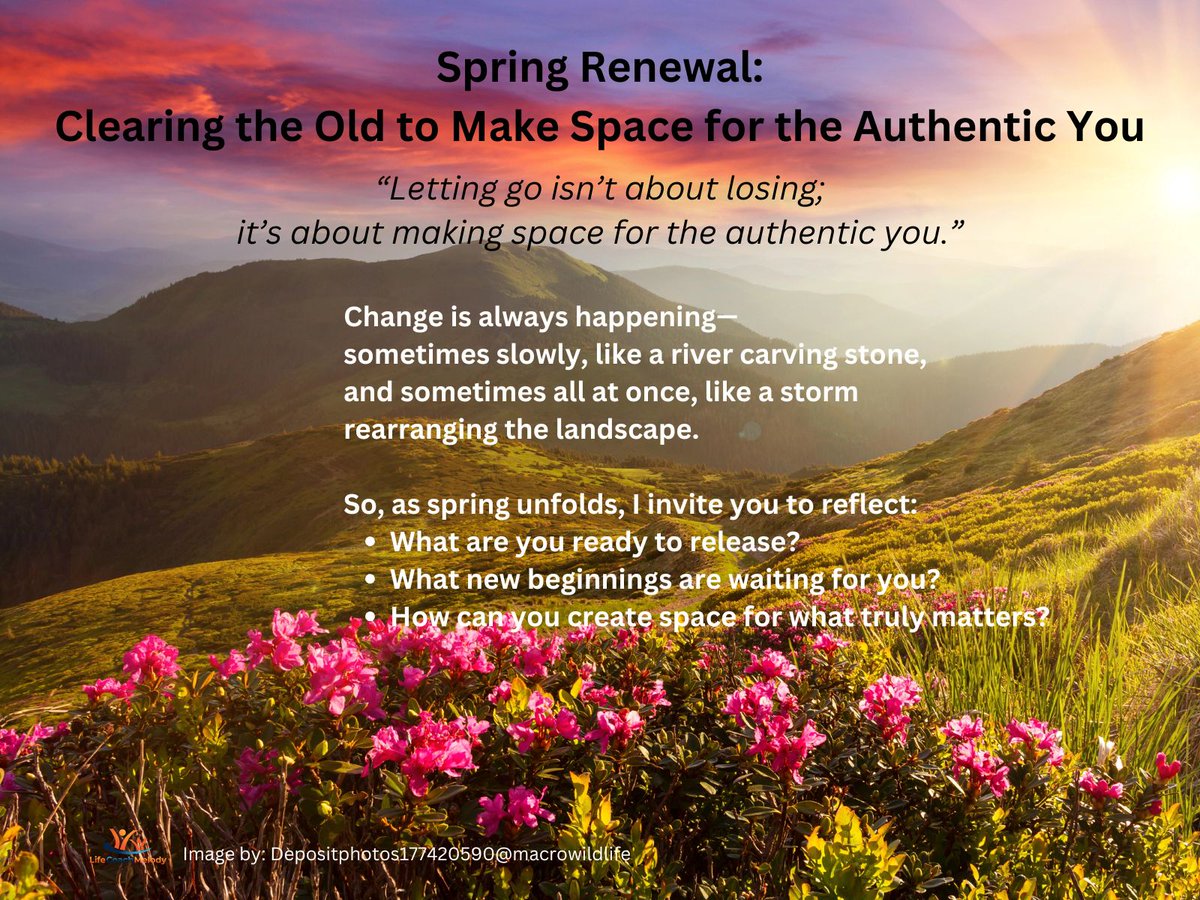 LifeCoachMelody's tweet photo. 🌿 Spring invites us to shed what no longer serves us and step into transformation. What are you ready to release? https://t.co/30FvM28V0j https://t.co/Y1Z3pzms2z