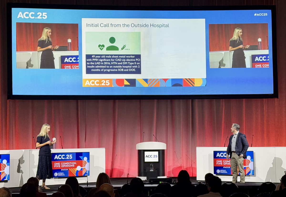 JumeanMarwan's tweet image. Very cool 😎 setup and “unrehearsed debates” at #ACC25 on #MCS with @JasonKatzMD @AnnGageMD 👏👏