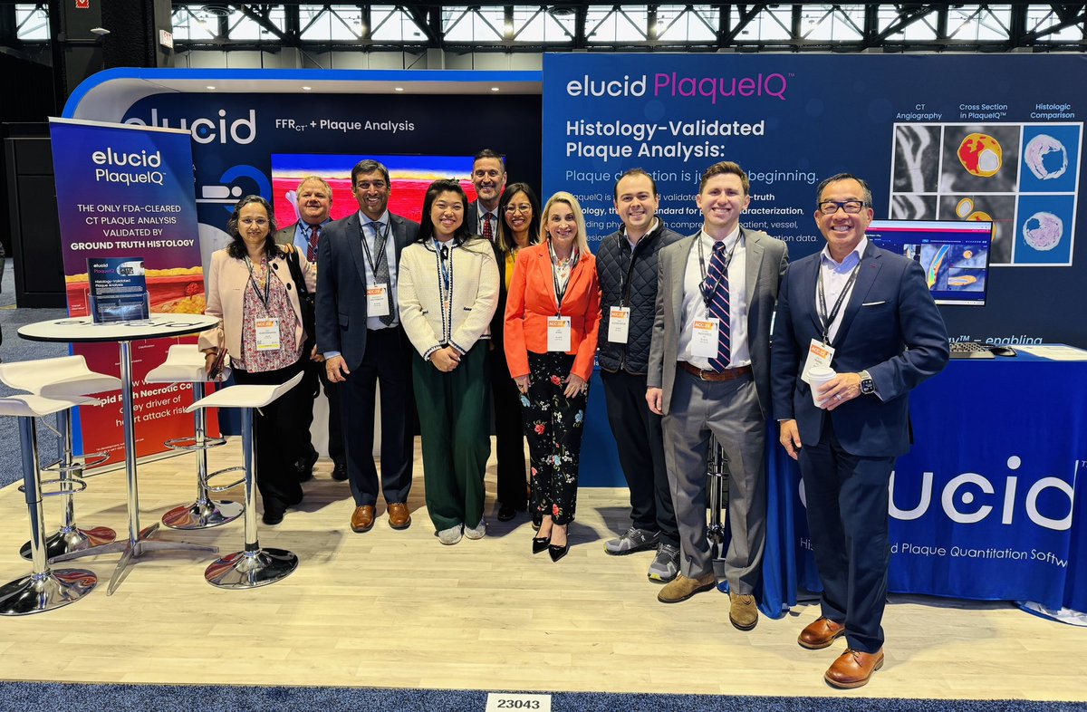 ElucidBio's tweet photo. 🫀Day 1 at #ACC25 was a blast! 🫀
Come by booth 23043 today and tomorrow to see what CT Virtual Histology is all about. 

📈 Take your #yescct program to the next level with #plaqueanalysis validated on histology. Meet the team &amp; see our demo for a live analysis!
#plaquematters https://t.co/ZmrVfP1GMx