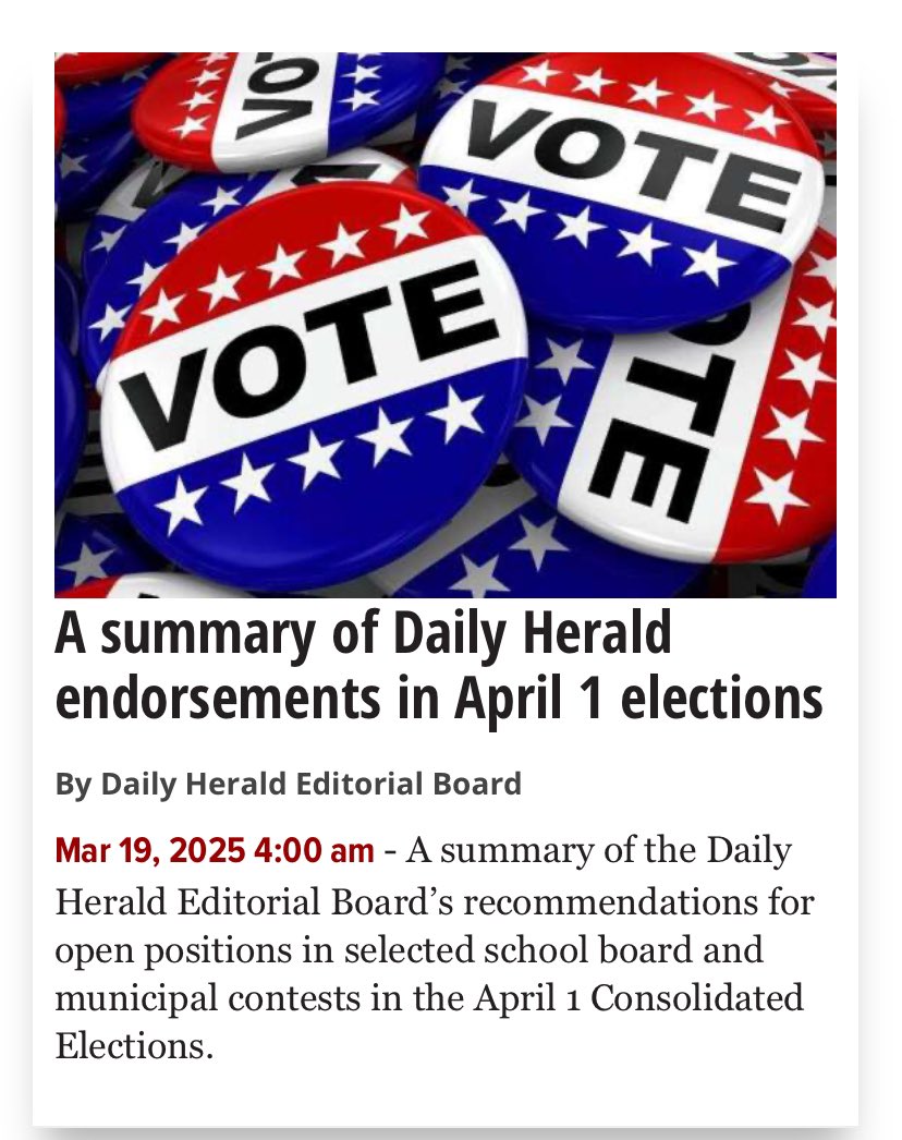 Jeff Pearson (@pearsonjeff) on Twitter photo Hey <a href="/dailyherald/">Daily Herald</a> here’s an idea: stop putting your election endorsements behind a paywall! The ‘24 Presidential election & the 4/1 Municipal Election, so far, are both hidden. You are a civic leader - act like it!! 🤦♂️ Hey <a href="/dailyherald/">Daily Herald</a> here’s an idea: stop putting your election endorsements behind a paywall! The ‘24 Presidential election & the 4/1 Municipal Election, so far, are both hidden. You are a civic leader - act like it!! 🤦♂️