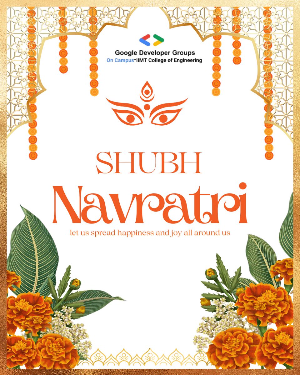 GDSC_IIMT's tweet image. Happy Navratri!🌼✨

May the divine energies of the nine days inspire us to innovate, create and make a positive impact!

Wishing you all a vibrant and joyful Navratri, filled with love, light and laughter!✨🪷

#Navratri #HappyNavratri #gdgiimt