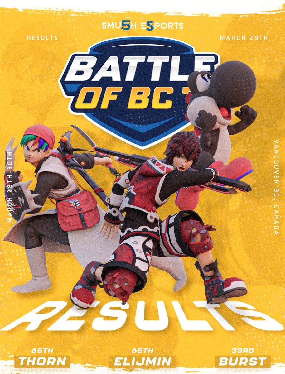 SmU5h's tweet image. We close off the weekend with the final standings!

Quite the stacked weekend this proved, team Canada will be back for more returning to home turf @ #GOML. 

Until next time Vancouver! 🫡

#SmU5hSiege